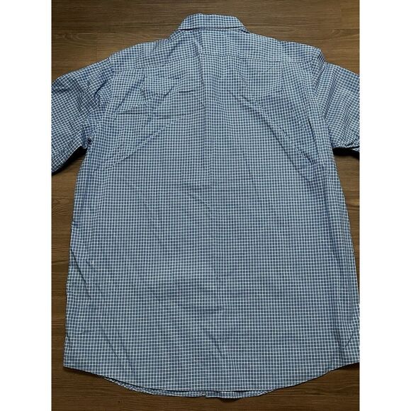 LL Bean XL Tall Traditional‎ Fit Blue/White Check Button Down L/S Cotton Shirt - Picture 6 of 6